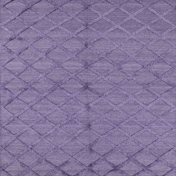 Ahgly Company Indoor Square Mid-Century Modern Purple Oriental Area Rugs, 8' Square