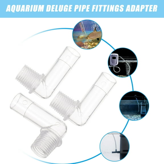 Mobutofu Fish Tank Adapter 3Pcs 90 Degree Elbow PC Connectors for Aquarium Tubing and Pipes