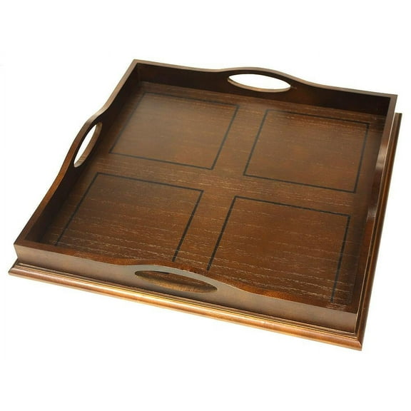 Mountain Woods Brown Ottoman Luxury Wooden Serving Tray - 20"