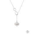 thumbnail image 2 of Delight Jewelry Precious White Heart with Baby Feet Silver tone Elegant Infinity Lariat Necklace, 2 of 4