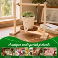 thumbnail image 5 of Swing Face Planter Pot for String of Pearls, Cute Resin Hanging Head Planter with Drainage Hole and Wooden Stand, 5.7-Inch, 5 of 9
