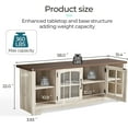thumbnail image 3 of PurelyGoods  Farmhouse TV Stand for 65 Inch TV, Wood Entertainment Center with Glass Door Storage Cabinet & Adjustable Shelves, Large Sturdy TV Console Table for Living Room Bedroom, 3 of 9