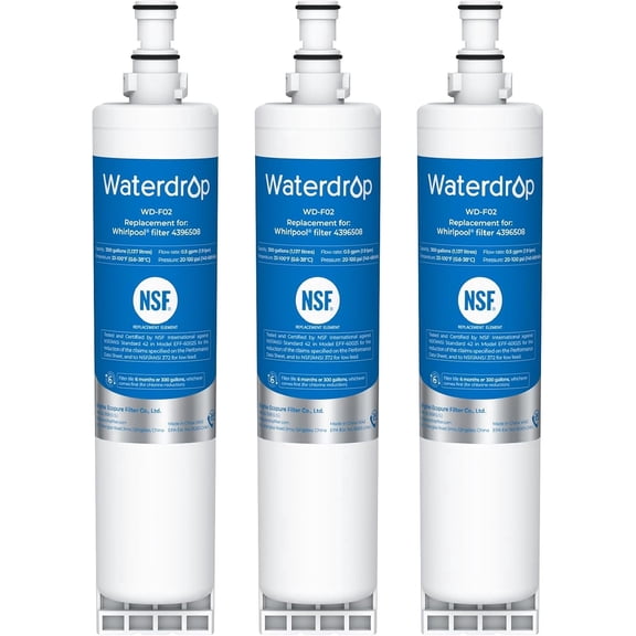 Waterdrop 4396508 Replacement for Everydrop® Filter 5, EDR5RXD1, Whirlpool® WF-NLC240V, 4396510, NLC240V, PNL240V, Refrigerator Water Filter, (3 Pack)