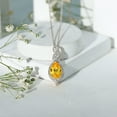 thumbnail image 2 of Rosec Jewels Lab Grown Yellow Sapphire Pendant Necklace with Diamond for Women - 12X8 mm, 14K White Gold, 2 of 6