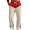 thumbnail image 2 of Kakii Men's Baggy Sweatpants Color Block Drawstring Wide Leg Sweatpants Athletic Sweat Pants Joggers, 2 of 9