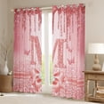 thumbnail image 2 of Manfei Letter Monogrammed Initial M Girl Black Out Curtains,Kawaii Bow Butterfly Curtains Pack of 2 (42x63 Each),Bling Crystal Pink Glitter Bedroom Curtains,Lightweight Room Decor, 2 of 6