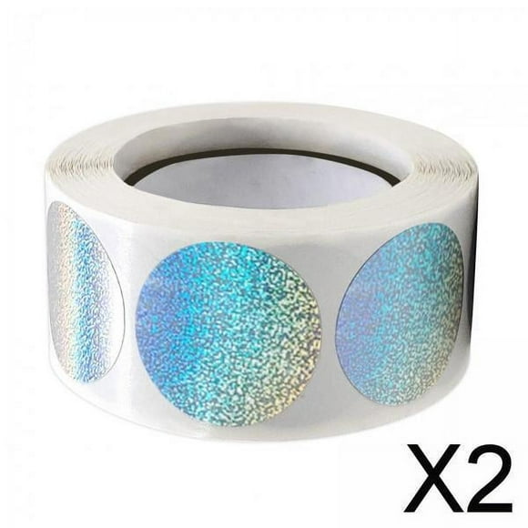 2x 500 Uds/rollo de Pegatinas de Negocios Decoración Brillante Pegatinas de Sellado Etiquetas Redondas para Contenedores de Alimentos, Bolsas de Venta 2 piezas