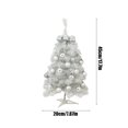 thumbnail image 3 of White Christmas Tree, LED Lighted Christmas Tree, Small Tabletop Christmas Tree with Bow Top and 16 Ornaments, Compact Plastic Holiday Decoration 17.72x7.87x7.87 Inches, 3 of 6