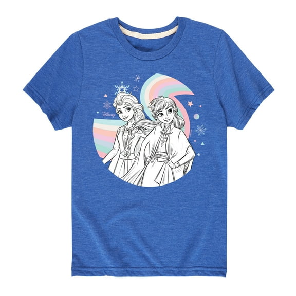 Frozen 2 - Anna Elsa Rainbow - Toddler And Youth Short Sleeve Graphic T-Shirt