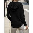 thumbnail image 5 of Weardear Womens Sweatshirts Lightweight Hoodie Fall V Neck Long Sleeve Pullover Sweaters with Front Patch Pocket, 5 of 6