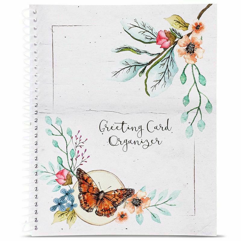 Monthly Greeting Card Organizer w/Pockets+12 Blank 4x6 Birthday Card w