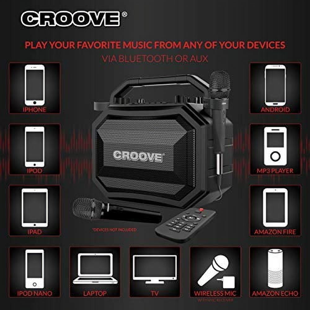 Karaoke Machine With 2 Wireless & Wired Microphones Portable Pa Speaker System