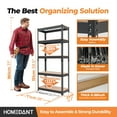 thumbnail image 5 of HOMEDANT Black Garage Shelving Units 5-Tier Metal Garage Storage Shelves,  28"W x 12.3"D x 59.5"H, 5 of 10
