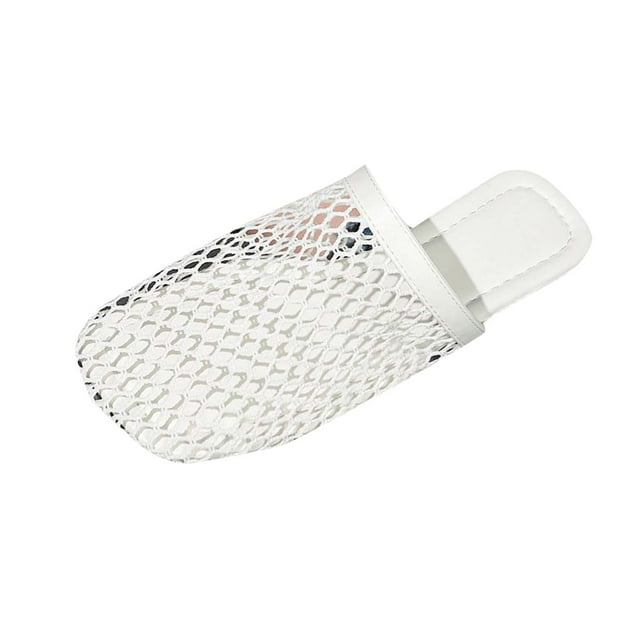 White Female Summer Fishnet Woven Hollow Roman Sandals With Pvc Sole And Mesh For Outdoor And Beach Use Fashionable And Lightweight