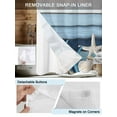 thumbnail image 3 of No Hook Cloth Fabric Shower Curtain with Snap in Liner, Coastal Starfish Waterproof Shower Curtains Set with See Through Top Window, Blue Wooden Grain Seashells Country Bath Curtains Shower 36"x72", 3 of 6