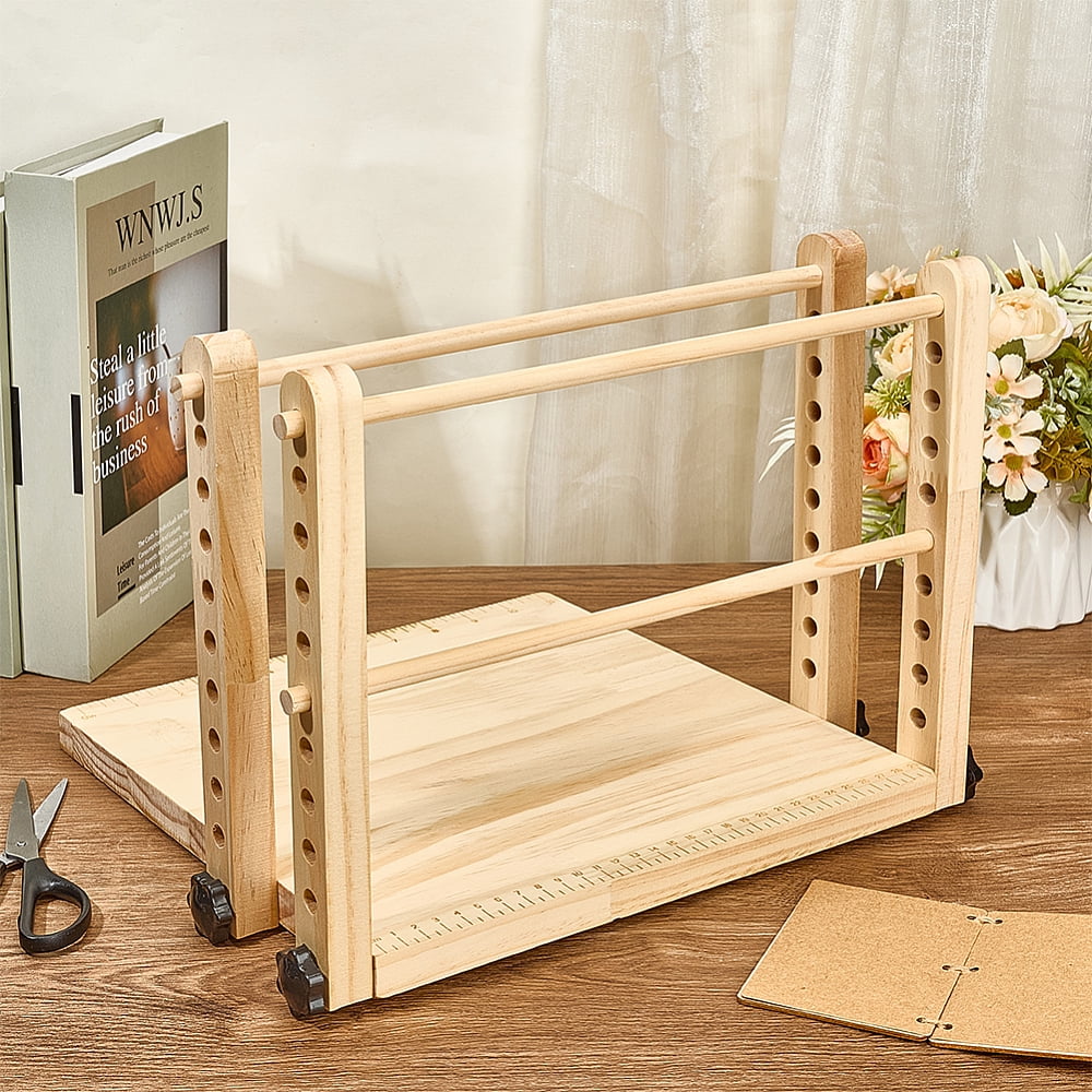 Wood Book Binding Stitching Frame Adjustable Book Folding Stand for DIY Bookbinding Crafts and Supplies 12x12 Inch
