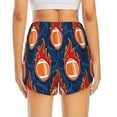 thumbnail image 4 of Uemuo American Football and Fire Flames Pattern Women's Athletic Shorts High Waisted Running Shorts with Liner Pockets Gym Elastic Workout Shorts-X-Large, 4 of 9