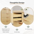 thumbnail image 6 of iooHug Natural Wood 5-Drawer Chest, Modern Vertical Dresser with Wave Pattern & Metal Handles for Bedroom, Closet, Small Spaces, 6 of 8