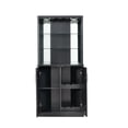 thumbnail image 3 of Home Source Black Gold Corner Bar Cabinet with Mirrored Panels, 3 of 5