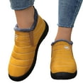 thumbnail image 4 of Gyexs Womens Snow Boots Winter Warm Ankle Booties Fleece Lined Slip On Comfortable Casual Lightweight Shoes for Outdoor Activities, Yellow, Size 5.5, 4 of 8