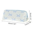 thumbnail image 2 of Unique Bargains 1 Pc Bow Pattern Makeup Bag for Travel White Blue Polyester, 2 of 6