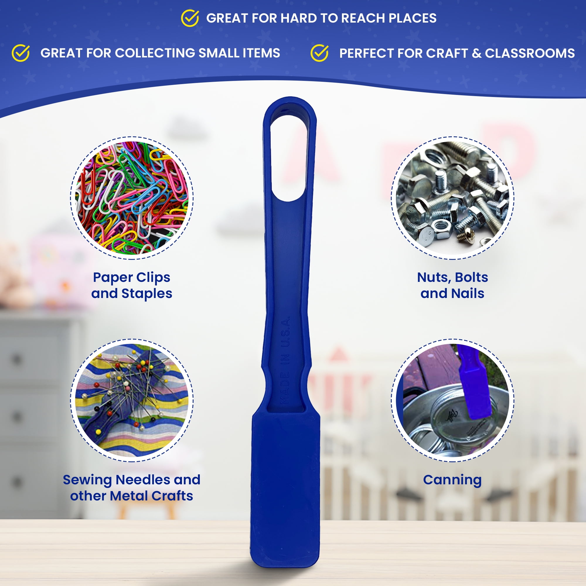 MR CHIPS 7 Magnetic Wands, 7 Bags of 100 Magnetic Bingo Chips, 7 Colors, Ages 6+