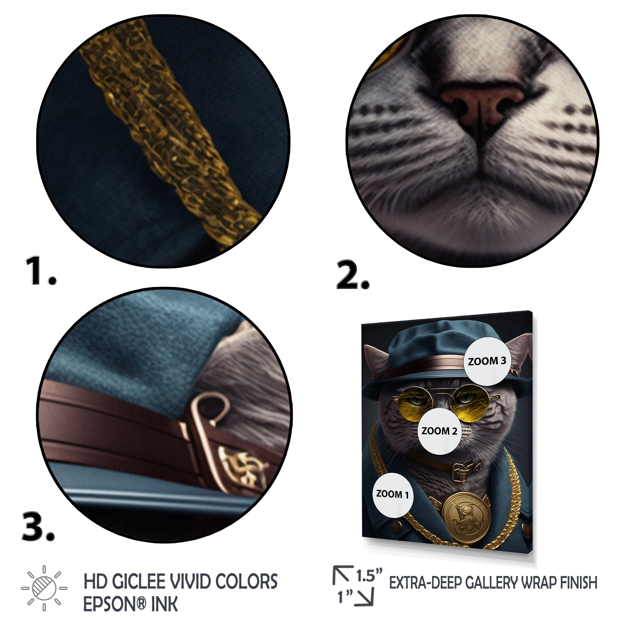 Designart Mafia Cat I Canvas Wall Art