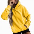thumbnail image 3 of Womens Solid Hoodies Fall Fashion Casual Long Sleeve Hooded Sweatshirts Loose Comfy Trendy Pullover Tops with Pockets, 3 of 6