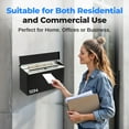 thumbnail image 6 of SereneLife Outdoor Wall Mailbox & Newspaper Holder | 0.24 FT Cubic Mailbox | Easy Installation, Secure Lock Mechanism | Ideal for Residential or Commercial Use | Wall Mountable | 15x3x11 in | Black, 6 of 8