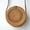 Sunflower Leather Button, variant on Handwoven Rattan Bag Shoulder with Leather Strap, Women Handmade Wicker Woven Purse, Brown Straw Boho Basket Handbag(7.9x7.9x3.1inches)