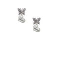 thumbnail image 2 of Delight Jewelry Silvertone Small ''Mother'' Heart with Clear Crystal Silvertone Antiqued Butterfly Post Earrings, 2 of 4