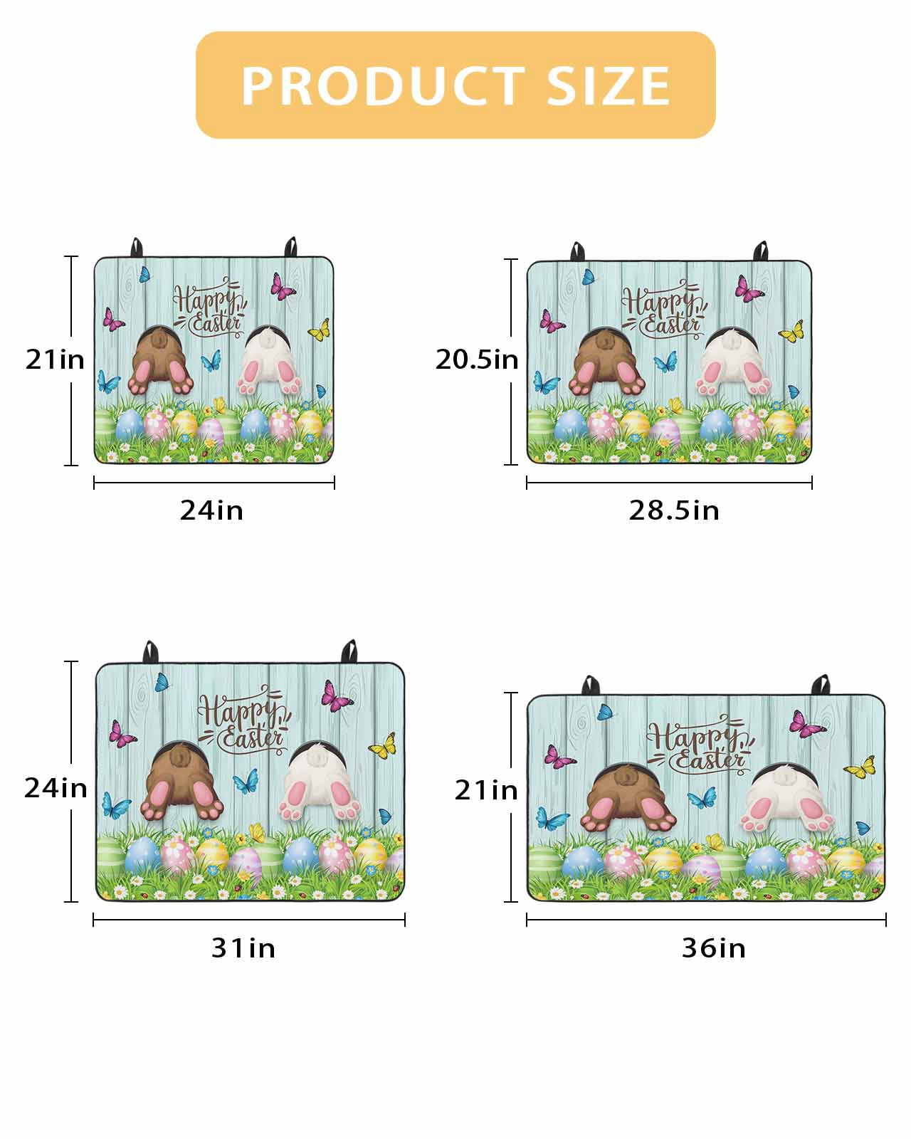 Large Induction Cooktop Protector Mat Easter Stove Top Covers for Electric Stove, Spring Easter Eggs Bunny Farmhouse Wooden Grain Decorative Stove Burner Cover Mats, Glass Top Stove Cover