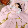 thumbnail image 4 of Manfei Pink Marble 7-Piece Twin Bedding Sets,Watercolor Art Bedding Comforter Set,Stone Patter Breathable Sheet Sets,Ultra Soft Teenager Bedroom Decor,Reversible, 4 of 7
