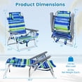 thumbnail image 3 of Costway 2-Pack Folding Backpack Beach Chair 5-Position Outdoor Reclining Chairs w/Pillow Blue, 3 of 10