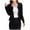 Black, variant on Womens Blazer with Back Bow Detail Long Sleeve Slim Fit Double Breasted Lightweight Cropped Cardigan Jacket