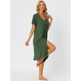 thumbnail image 2 of Unique Bargains Womens Modal Nightshirt Soft Button Down Short Sleeve Nightgown, 2 of 5