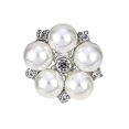 thumbnail image 1 of Broche de flor de diamantes de imitación de moda accesorio de joyería de boda de perlas de imitación, 1 of 5
