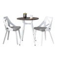 thumbnail image 5 of Clara-Charlotte Round Dinette Set, Small Dining Table Set for 2, Kitchen Table Chairs Set of 2, Kitchen & Dining Room Sets, Round Dining Room Table Set for 2, Kitchen Table Set (Light Grey Fabric), 5 of 5
