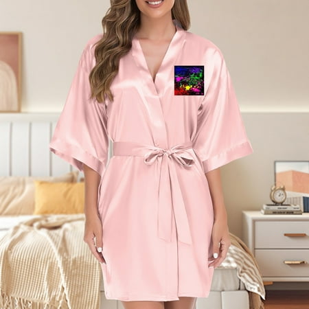 Wet Paint Retro Color Splash Valentines Lingerie for Women Sleepwear Dresses Bridesmaid Wedding Party Bathrobe Nightgown Bridal Shower Gift