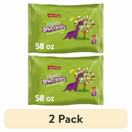 Malt-O-Meal Fruity Dyno Bites with Marshmallows, Gluten Free Cereal, Crunchy 30 oz Resealable Bag