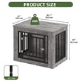thumbnail image 3 of Uforic 2-in-1 Dog Crate Furniture, 30 in Iron-Wood Indoor Dog Cage Table with Steel Lock & Waterproof Top,Gray, 3 of 9