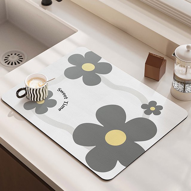 CEHVOM Draining Mat Kitchen Drying Pad Bar Table Cup Pad Washable Heat Insulation Pad Washbasin Absorbent Pad Bathroom Faucet Pad Anti-splash Pad Wash 30x40cm
