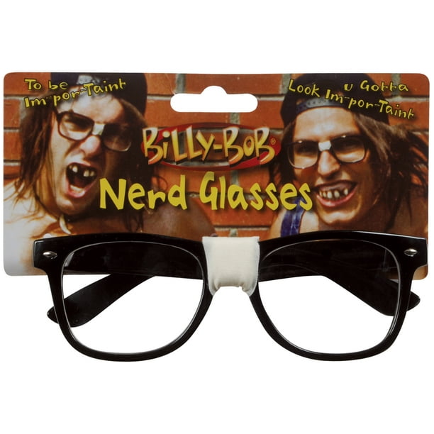 Billy Bob Nerd Kit Glasses Black Frame Tape Fake Teeth Braces - Walmart.com