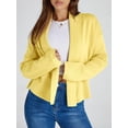 thumbnail image 3 of Open Front Solid Color Women Long Sleeve Shawl Neckline Knit Crop Cardigan, 3 of 6