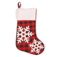 thumbnail image 1 of Billuyoard Calcetín de Navidad corto de felpa pequeño regalo envoltorio alce calcetines de copo de nieve rejilla roja colgante de Navidad barra Kits de decoración para fiestas Copo de nieve, 1 of 6