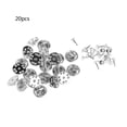 thumbnail image 1 of 20 piezas broche Diy cierres redondos Pin tachuelas de corbata alfileres en blanco con embrague trasero plateado, 1 of 5