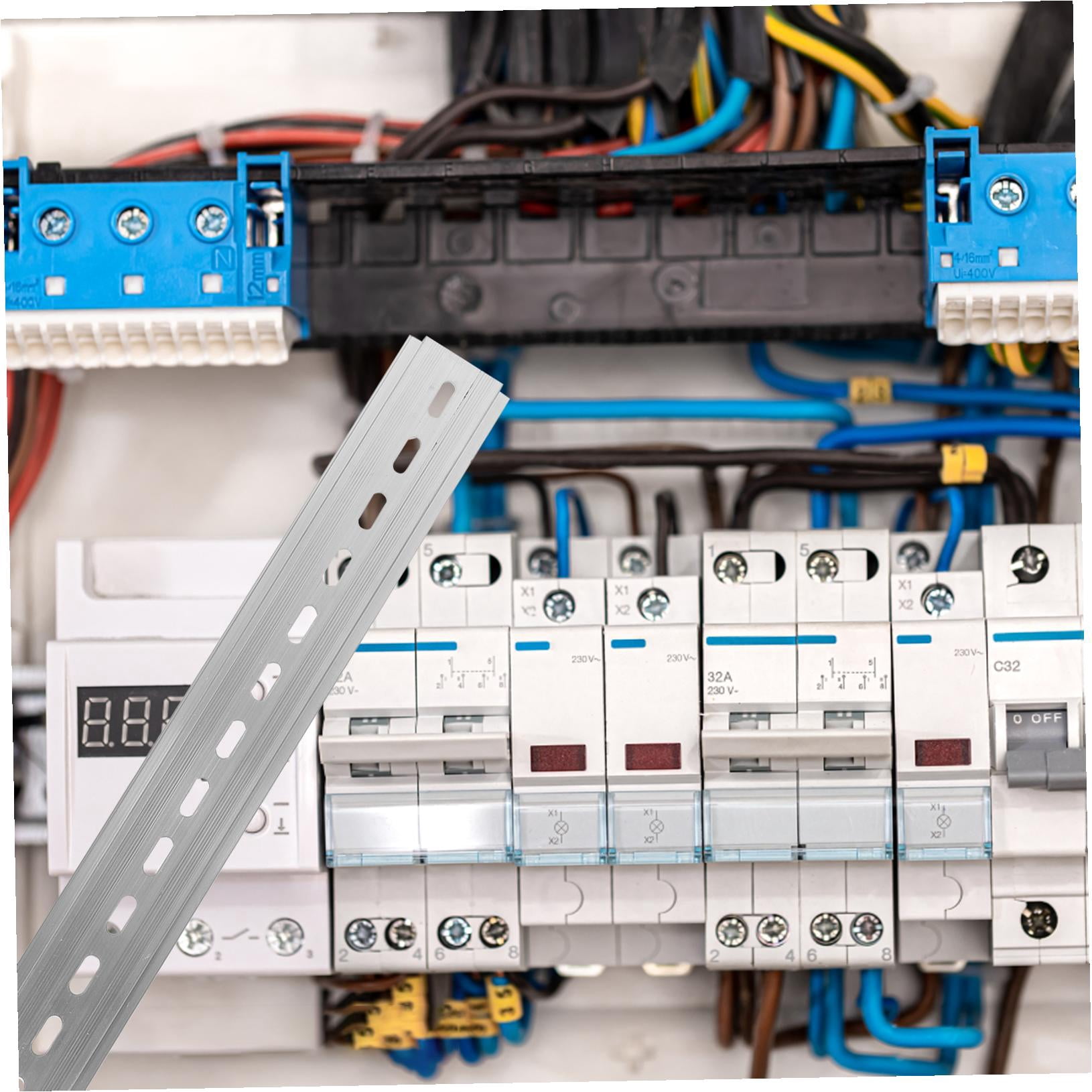 SEWOART 3-Pack Lightweight Aluminum DIN Rail Metal Mounting Rail for Industrial Electrical Components and Equipment