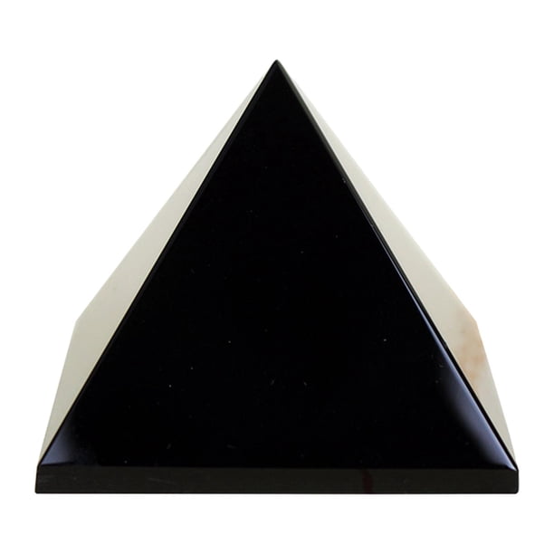 Pirámide de cristal egipcia, pirámide de piedra, adorno para la decoración de la oficina. Negro