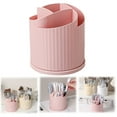 thumbnail image 2 of Rotating Desktop Pen Holder (Academic Gear Organizer Carousel, Supply Caddy), Four Compartments Sort Writing Tools, 4 Slot Desktop Pen Holder 4.4" Plastic Academic Gear Organizer(#C), By Meiiso, 2 of 8