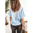 thumbnail image 3 of Chemise à Manches Courtes en Jean Bleu Ciel pour Femmes, 3 of 11